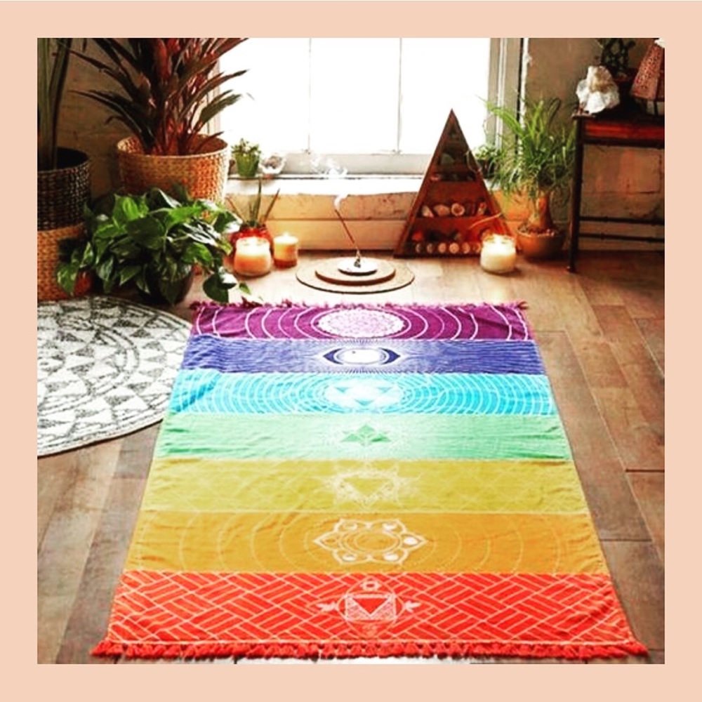 Rainbow Chakra Beach Towel/Yoga Mat